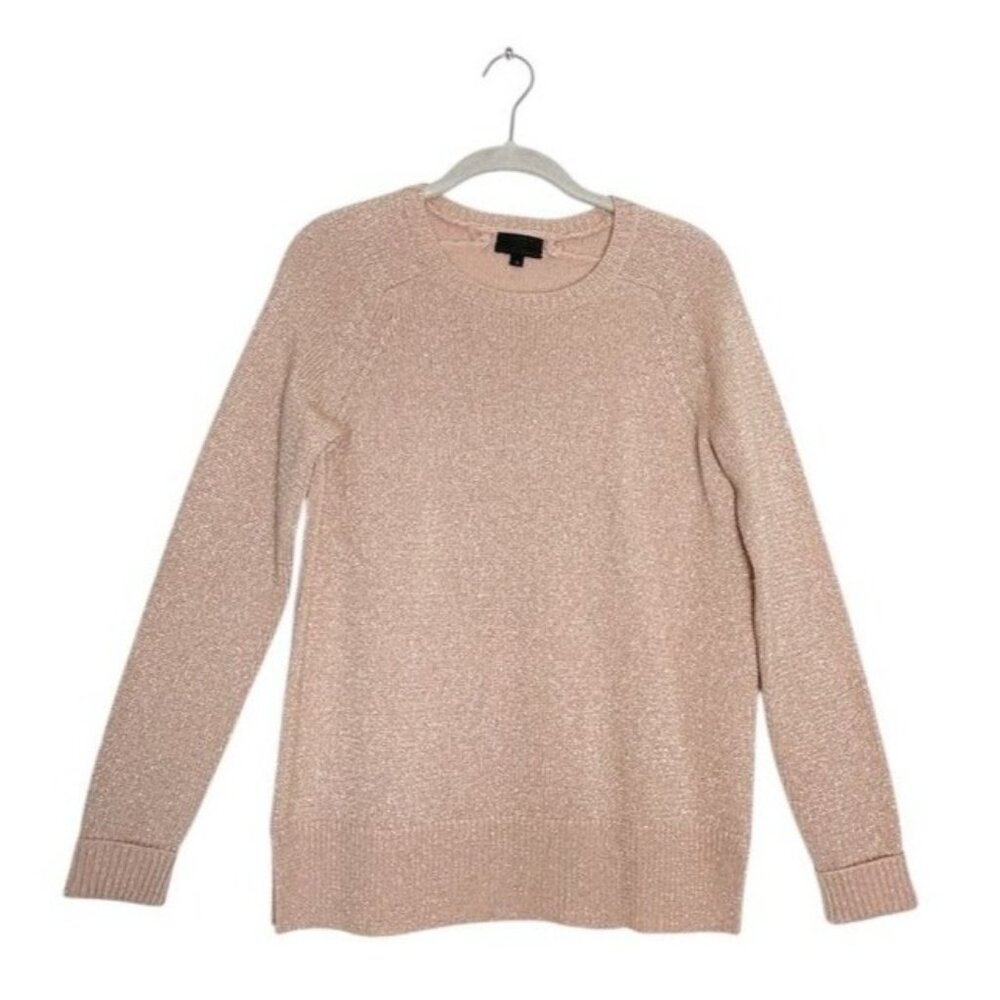 J. Crew Collection Italian Cashmere Blend Metallic Lurex Sweater in Pink - Sz S